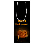 ハロウィーンのカボチャランタンとキャンドル ワインギフトバッグ (裏面)