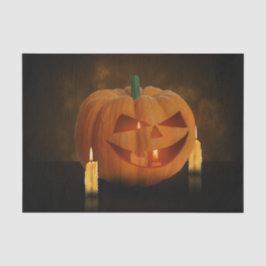 ハロウィーンのカボチャランタンとキャンドル 薄葉紙