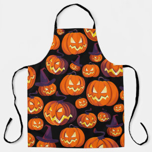 ハロウィーンのカボチャ不気味:シームレスなパターン。 エプロン