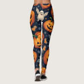 ハロウィーンのカボチャ不気味：シームレスなパターン。レギィ レギンス (裏面)