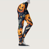 ハロウィーンのカボチャ不気味：シームレスなパターン。レギィ レギンス (右)
