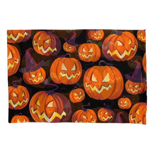 ハロウィーンのカボチャ不気味:シームレスなパターン。 枕カバー (正面)