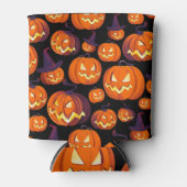 ハロウィーンのカボチャ不気味:シームレスなパターン。 缶クーラー (正面)