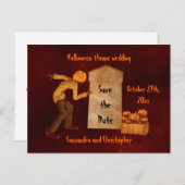 ハロウィーンのカボチャ頭かかし 案内ポストカード (正面/裏面)