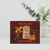 ハロウィーンのカボチャ頭かかし 案内ポストカード (スタンド正面)