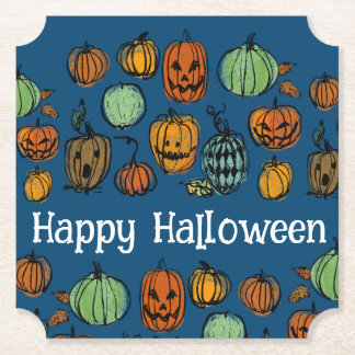 ハロウィーンのカボチャ頭 ペーパーコースター