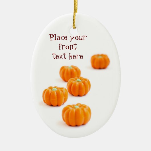 ハロウィーンのカボチャ飴 セラミックオーナメント (正面)