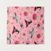 ハロウィーンのカボチャ、こうもり:シームレスな背景。 タペストリー (正面(横))