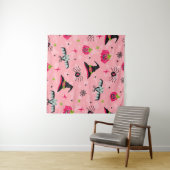 ハロウィーンのカボチャ、こうもり:シームレスな背景。 タペストリー (インサイチュ(横))