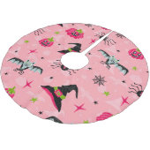 ハロウィーンのカボチャ、こうもり:シームレスな背景。 ブラッシュドポリエステルツリースカート (アングル)