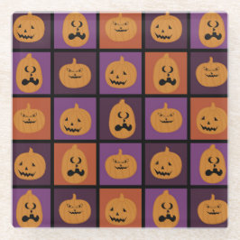 ハロウィーンのカボチャ ガラスコースター