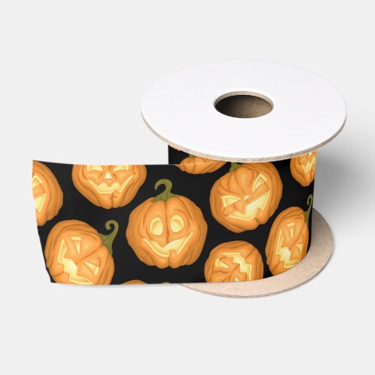 ハロウィーンのカボチャ サテンリボン (リール)