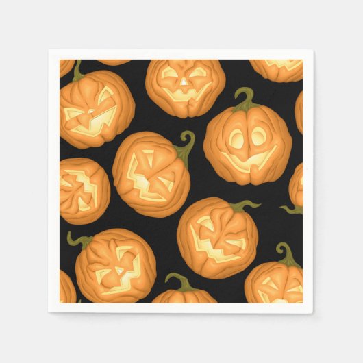 ハロウィーンのカボチャ スタンダードカクテルナプキン (正面)