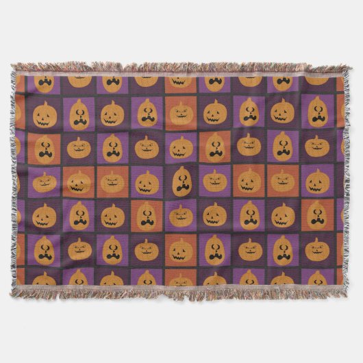 ハロウィーンのカボチャ スローブランケット (正面)