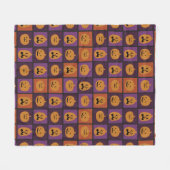 ハロウィーンのカボチャ フリースブランケット (正面(横))