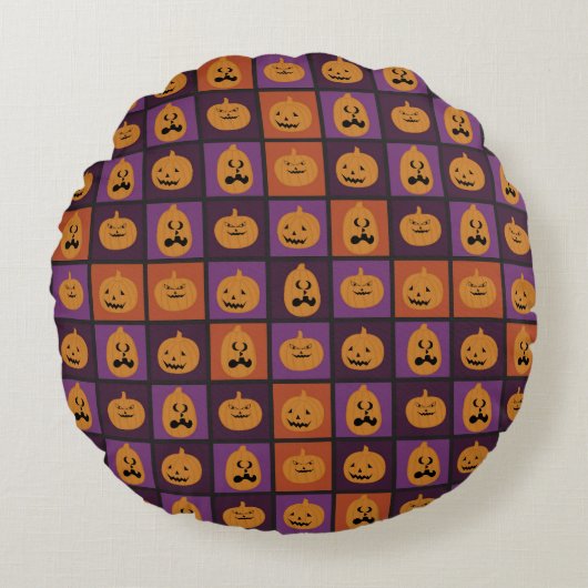 ハロウィーンのカボチャ ラウンドクッション (正面)