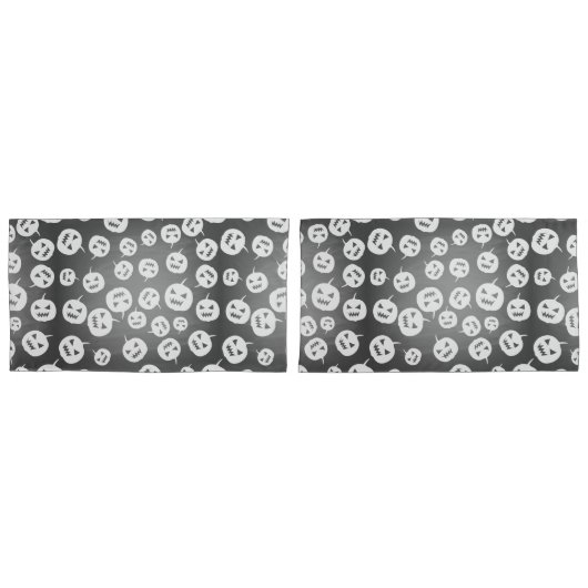 ハロウィーンのカボチャ 枕カバー (正面-セット)