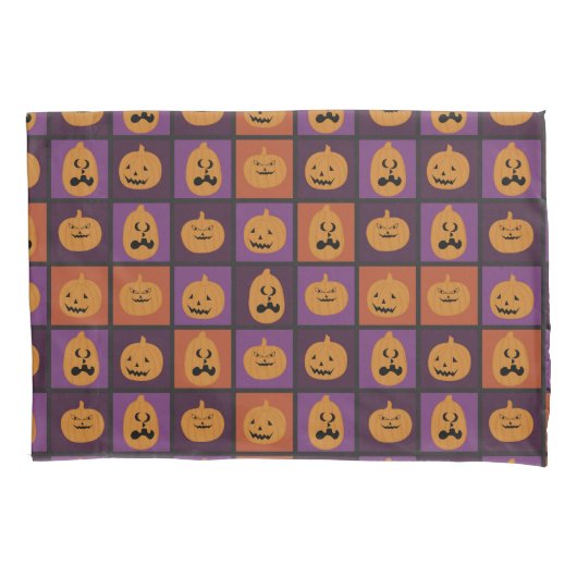 ハロウィーンのカボチャ 枕カバー (正面)