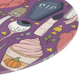 ハロウィーンのカボチャ、機知に富んだシームレスなパターン。 カッティングボード (角)