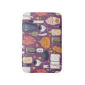 ハロウィーンのカボチャ、機知に富んだシームレスなパターン。 バスマット (正面縦)