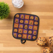 ハロウィーンのカボチャ 鍋敷き (トップダウン)