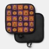 ハロウィーンのカボチャ 鍋敷き (正面/裏面)