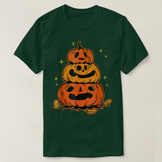 ハロウィーンのカボチャ – Pumpkin-Tower Graphic for Kid Tシャツ (デザイン正面)