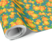 ハロウィーンのカボチャGiftrap：オレンジ、緑、青 ラッピングペーパー (ロールコーナー)