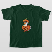 ハロウィーンのカモとカボチャのTシャツ（女性用）