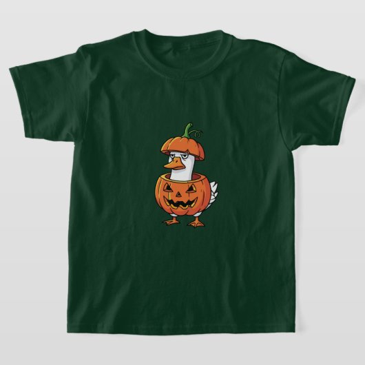 ハロウィーンのカモとカボチャのTシャツ（女性用） Tシャツ (レイダウン)