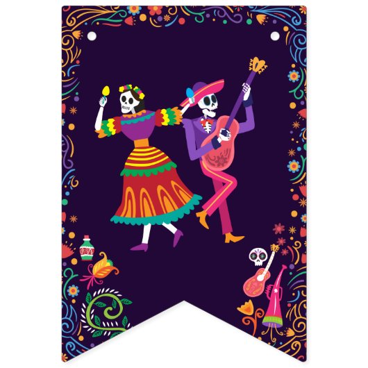 ハロウィーンのカラフル衣装パーティー・デ・ロス・ミュートス バンティングフラッグ (第1の旗)
