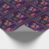 ハロウィーンのカラフル衣装パーティー・デ・ロス・ミュートス ラッピングペーパー (角)