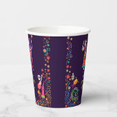 ハロウィーンのカラフル衣装パーティー・デ・ロス・ミュートス 紙コップ (左)