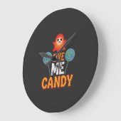 ハロウィーンのキャンディをちょうだい ゴースト_1 ラージ壁時計 (傾斜)
