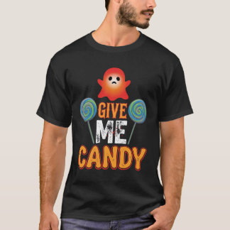 ハロウィーンのキャンディをちょうだい ゴースト_1 Tシャツ