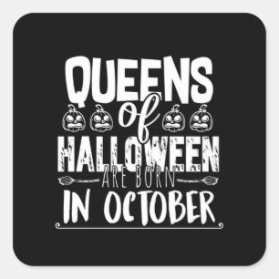ハロウィーンのクイーンズ – ウィッチ – ハロウィーン – かわいい スクエアシール