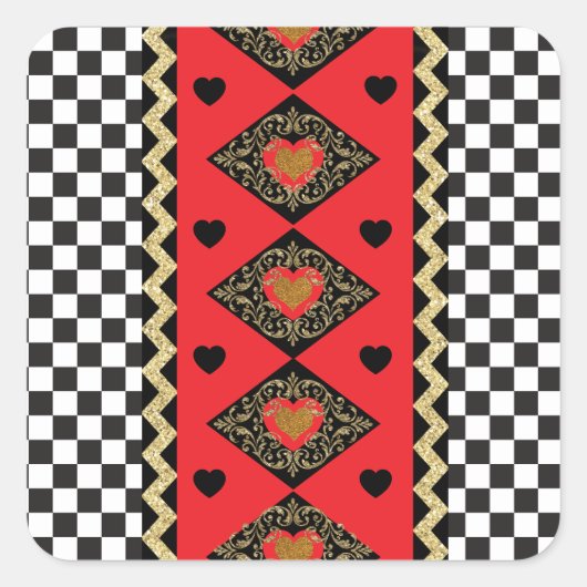 ハロウィーンのクイーンハートパーティー スクエアシール (正面)