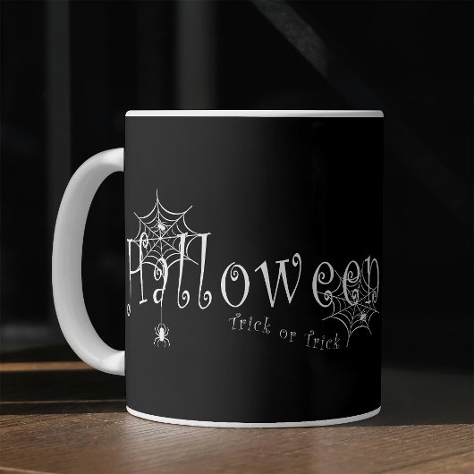 ハロウィーンのクモの巣とクモ コーヒーマグカップ