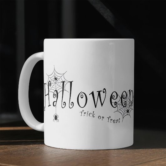 ハロウィーンのクモの巣とクモ コーヒーマグカップ