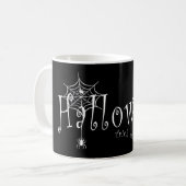 ハロウィーンのクモの巣とクモ コーヒーマグカップ (正面左)