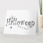 ハロウィーンのクモの巣とクモ サンキューカード (正面)