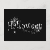 ハロウィーンのクモの巣とクモ ポストカード (正面)