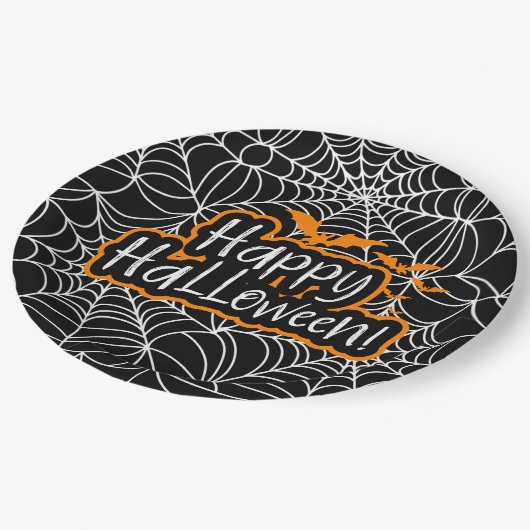 ハロウィーンのクモの巣 ペーパープレート (アングル)