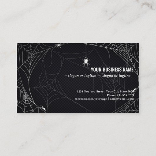ハロウィーンのクモの巣 名刺 (裏面)