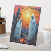 ハロウィーンのクリープ番組 台座サイン (インサイチュ)