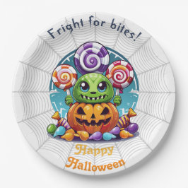 ハロウィーンのグリムリン トリック・オア・トリートのお菓子付き ペーパープレート