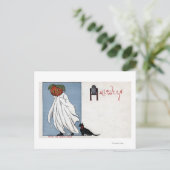 ハロウィーンのグリーティングカボチャのシート ポストカード (スタンド正面)