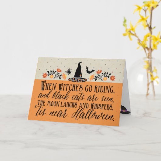 ハロウィーンのグリーティングカードの近くに カード (黄色い花)