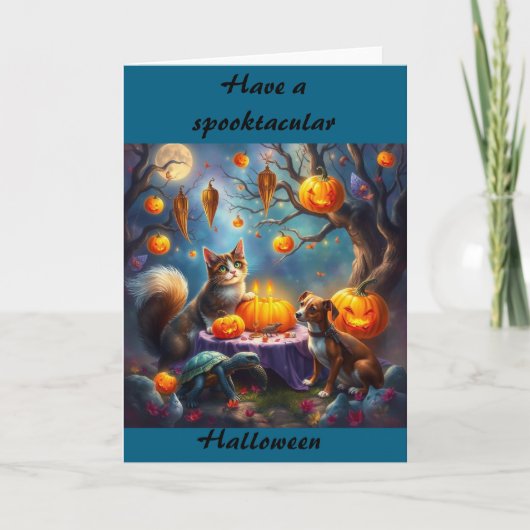 ハロウィーンのグリーティングカードクリッターのハロウィーン サンキューカード (正面)