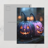 ハロウィーンのグリーティングカード不気味なカボチャ ポストカード (正面/裏面)